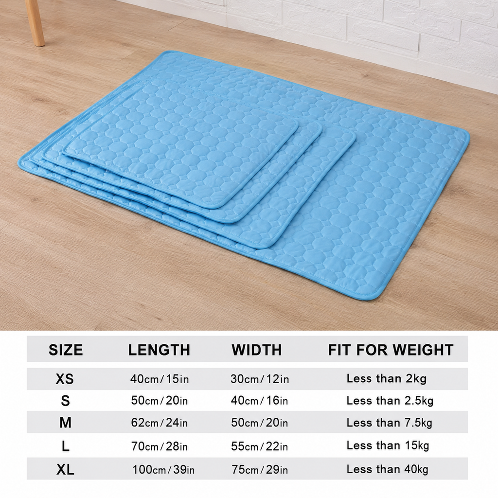 Cooling Pet Mat for Dogs & Cats – Breathable Ice Silk Summer Bed, Washable & Lightweight