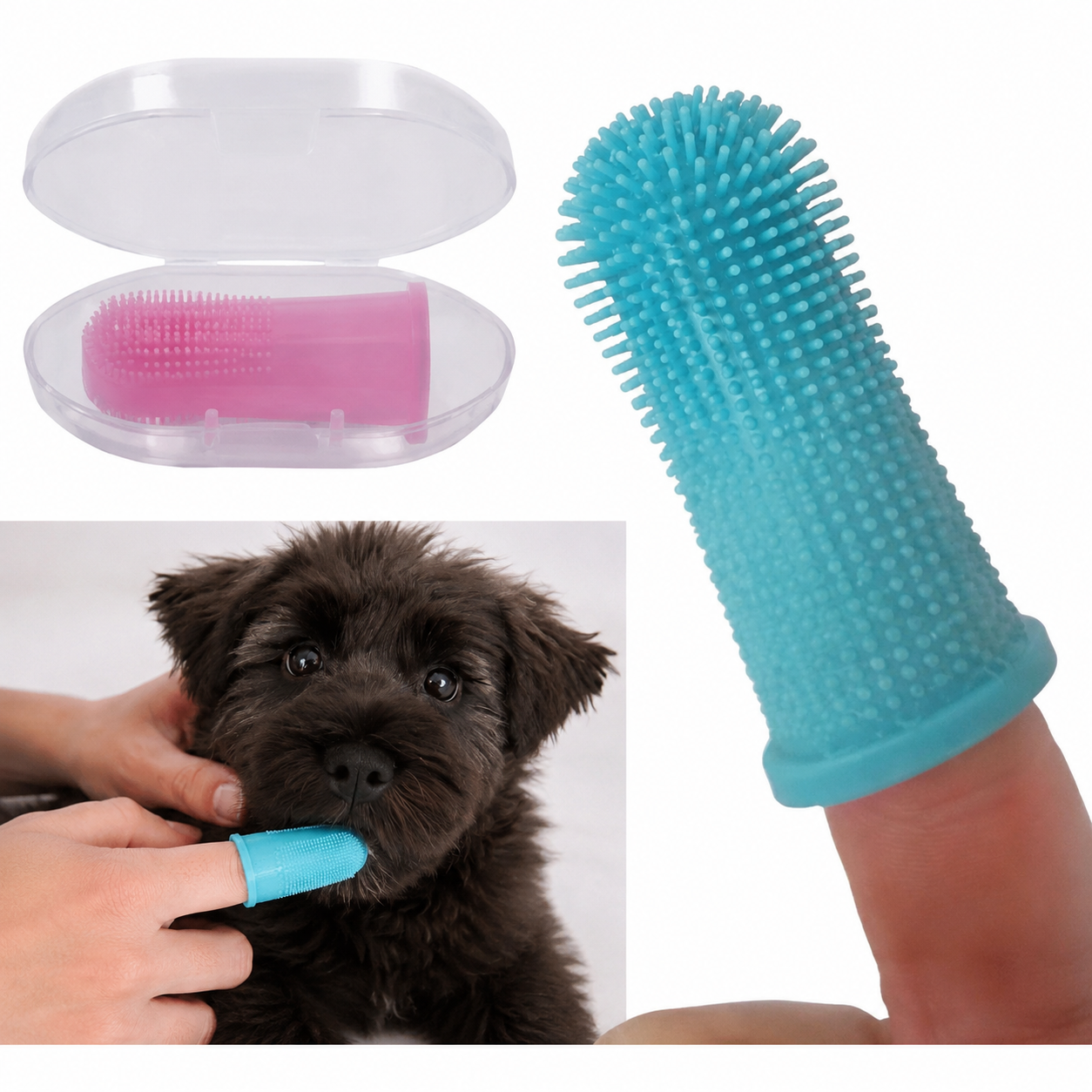 Soft Silicone Finger Toothbrush for Dogs & Cats – Gentle Teeth & Gum Cleaning
