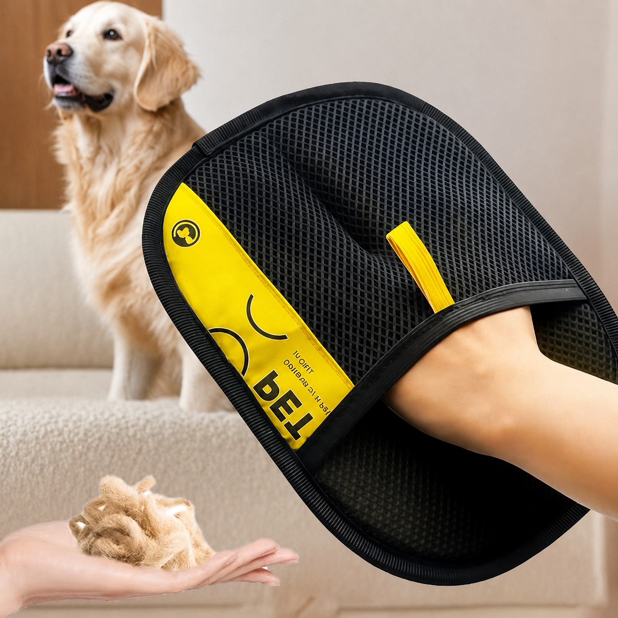 Title: 2-in-1 Pet Hair Remover Glove & Lint Brush – Reusable Grooming Tool for Cats & Dogs