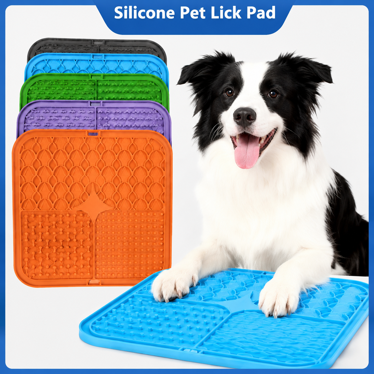 Anxiety Silicone Pet Lick Mat with Suction Cups 1/5pc– Slow Feeder & Calming Treat Pad for Dogs & Cats