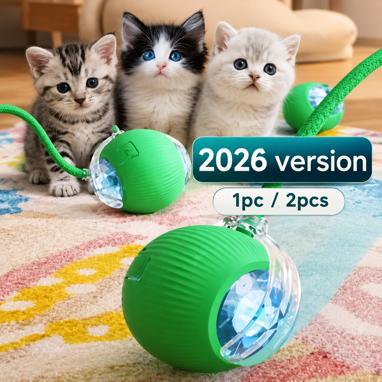 echargeable Smart Cat Ball – Automatic Rolling Interactive Toy for Cats & Kittens