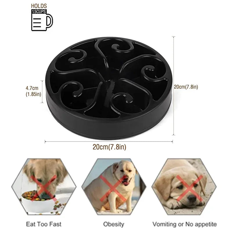 Slow Feeder Dog Bowl – Non-Slip Anti-Gulping Feeding Bowl for Puppies & Dogs