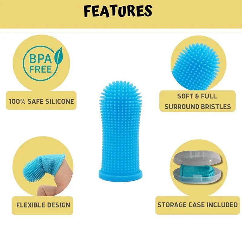 Soft Silicone Finger Toothbrush for Dogs & Cats – Gentle Teeth & Gum Cleaning