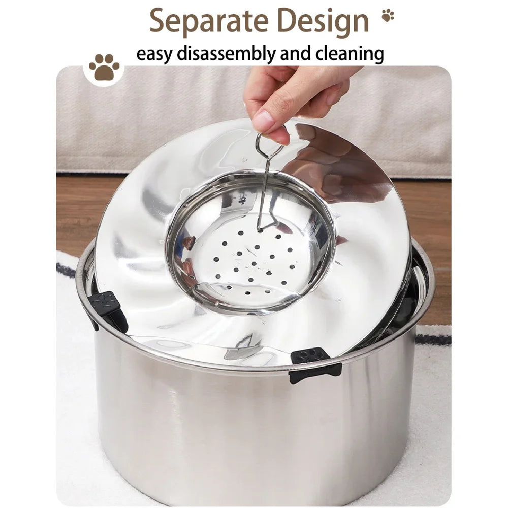 No-Spill Stainless Steel Pet Water Bowl – Anti-Splash & Non-Slip Design