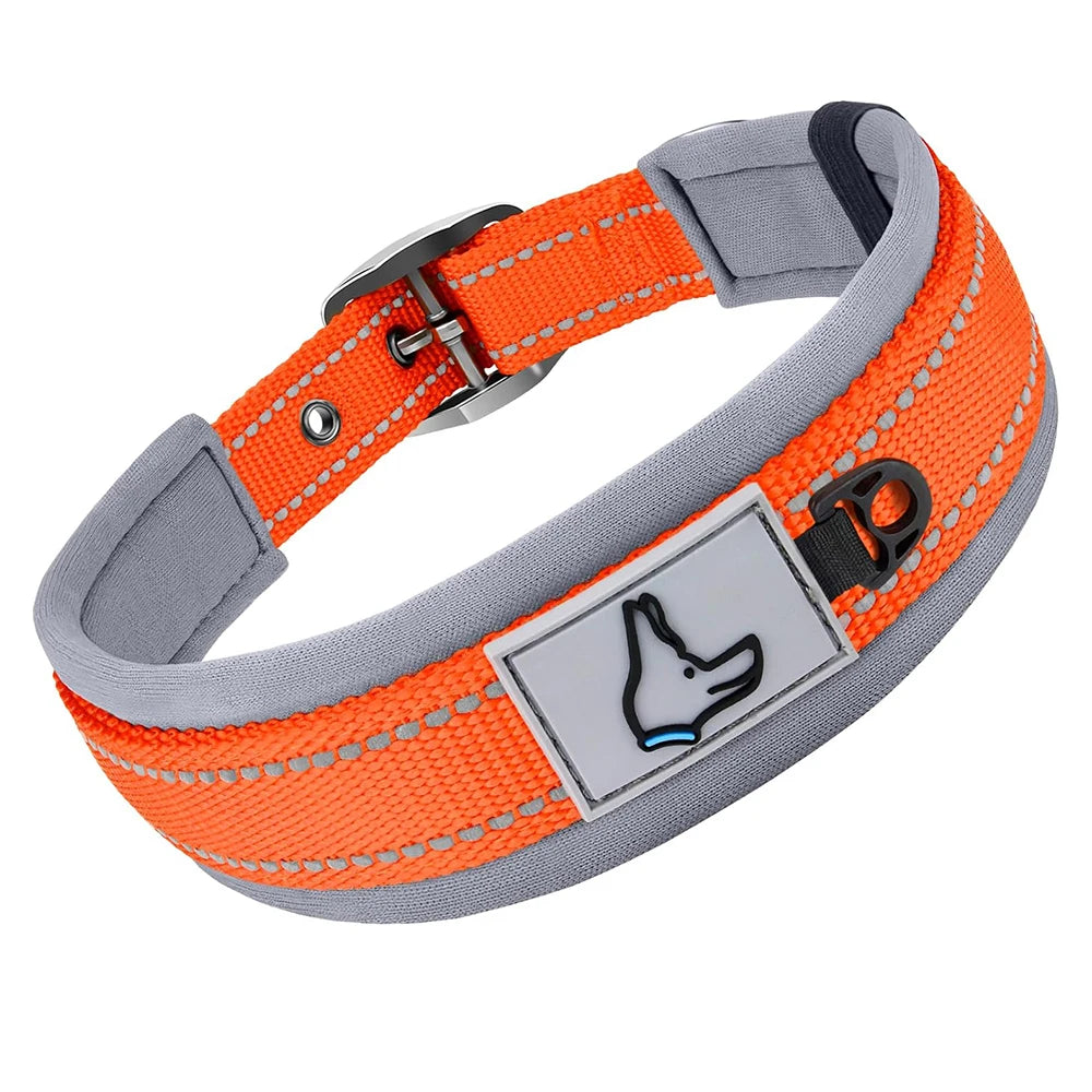 Reflective Padded Dog Collar – Soft, Adjustable & Heavy-Duty