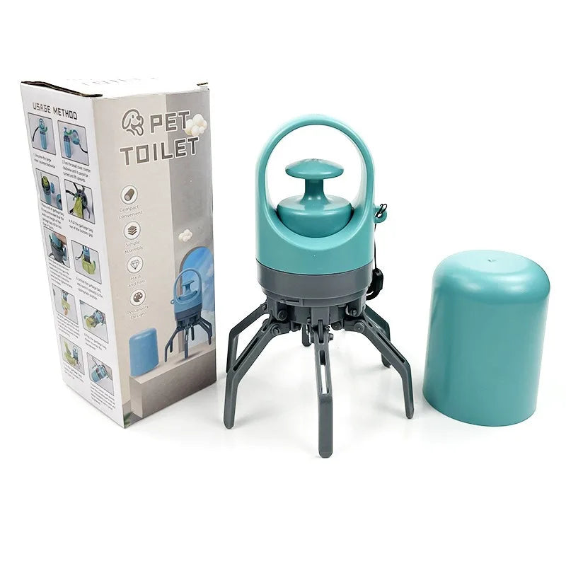 Portable Dog Poop Scooper Set with Bag Dispenser, Leash Clip & LED Light
