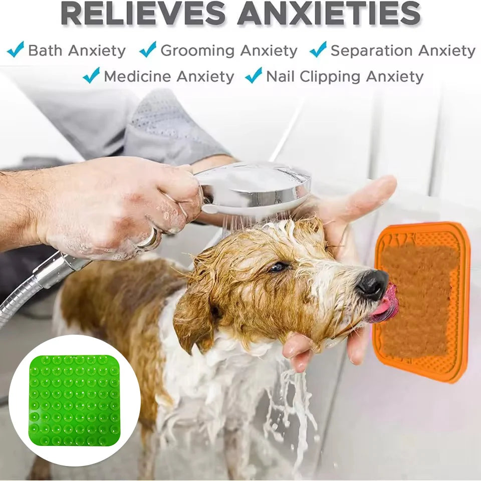 Anxiety Silicone Pet Lick Mat with Suction Cups 1/5pc– Slow Feeder & Calming Treat Pad for Dogs & Cats