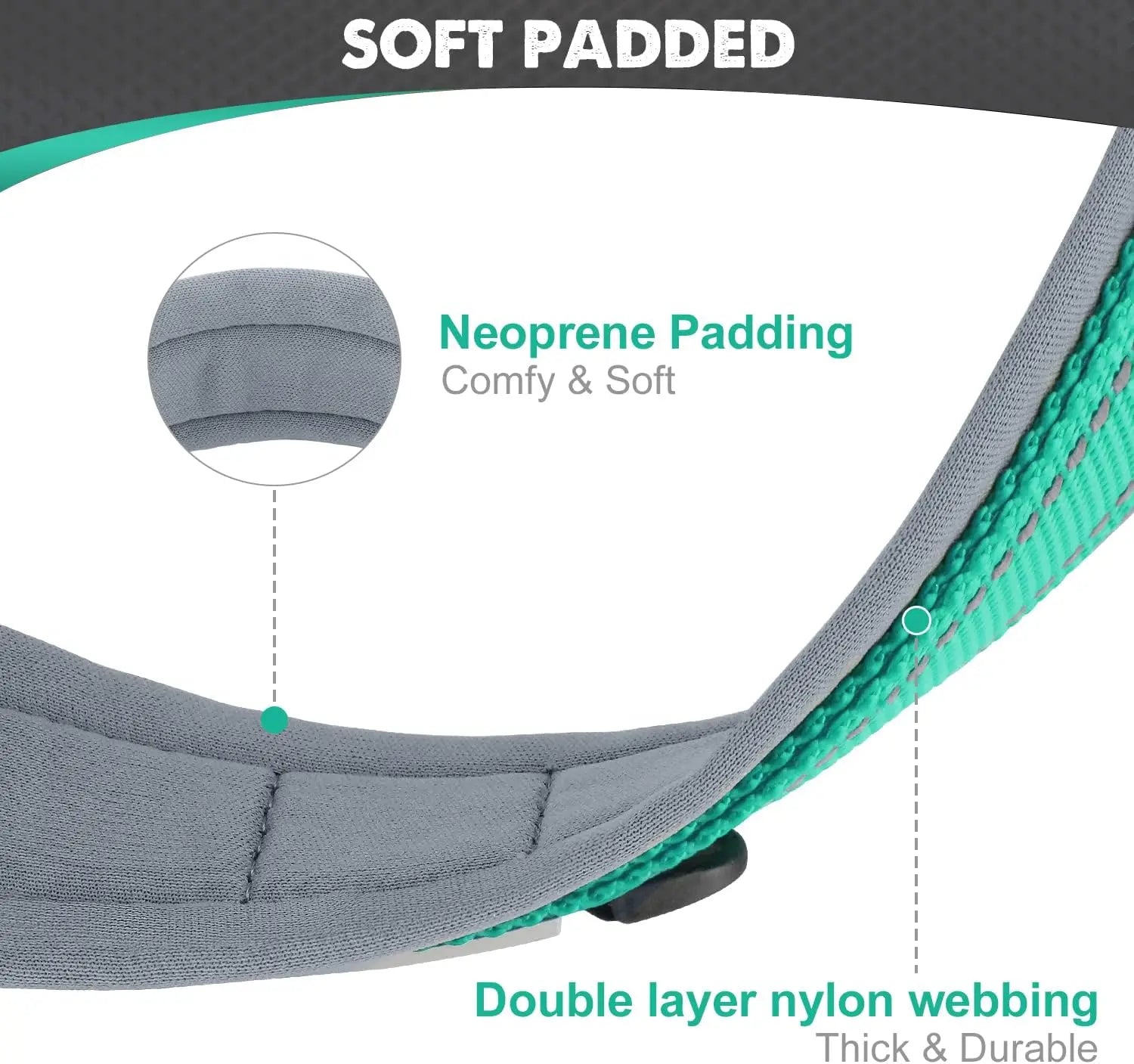 Reflective Padded Dog Collar – Soft, Adjustable & Heavy-Duty