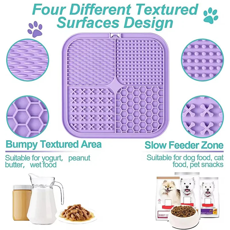 Anxiety Silicone Pet Lick Mat with Suction Cups 1/5pc– Slow Feeder & Calming Treat Pad for Dogs & Cats
