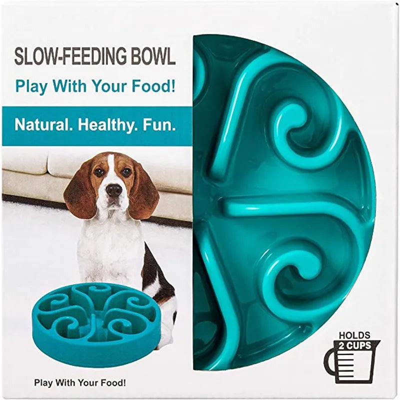 Slow Feeder Dog Bowl – Non-Slip Anti-Gulping Feeding Bowl for Puppies & Dogs