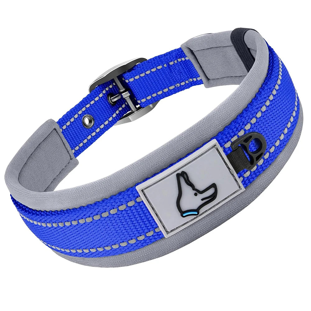 Reflective Padded Dog Collar – Soft, Adjustable & Heavy-Duty