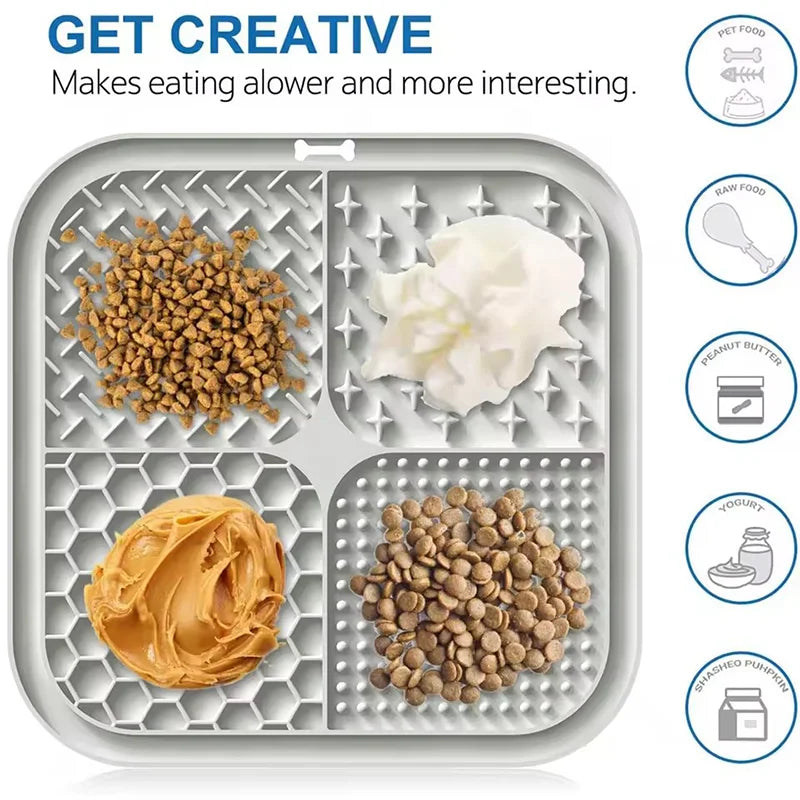 Anxiety Silicone Pet Lick Mat with Suction Cups 1/5pc– Slow Feeder & Calming Treat Pad for Dogs & Cats