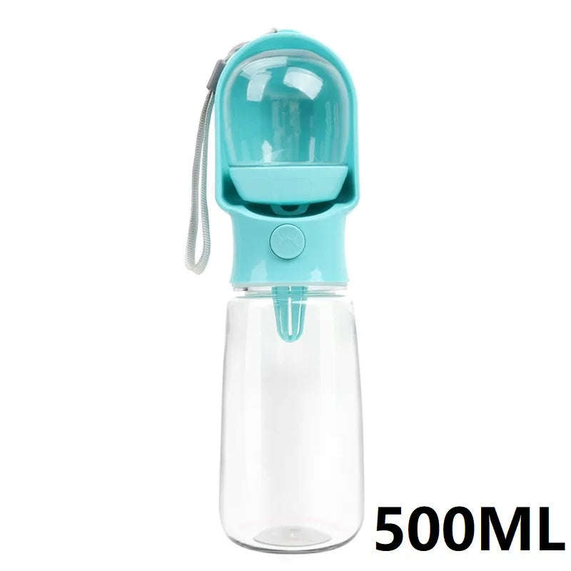 Portable Pet Water Bottle with Built-In Drinking Bowl – 320ML / 500ML