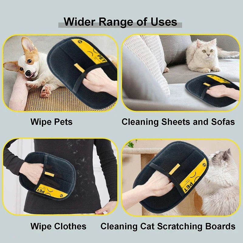 Title: 2-in-1 Pet Hair Remover Glove & Lint Brush – Reusable Grooming Tool for Cats & Dogs