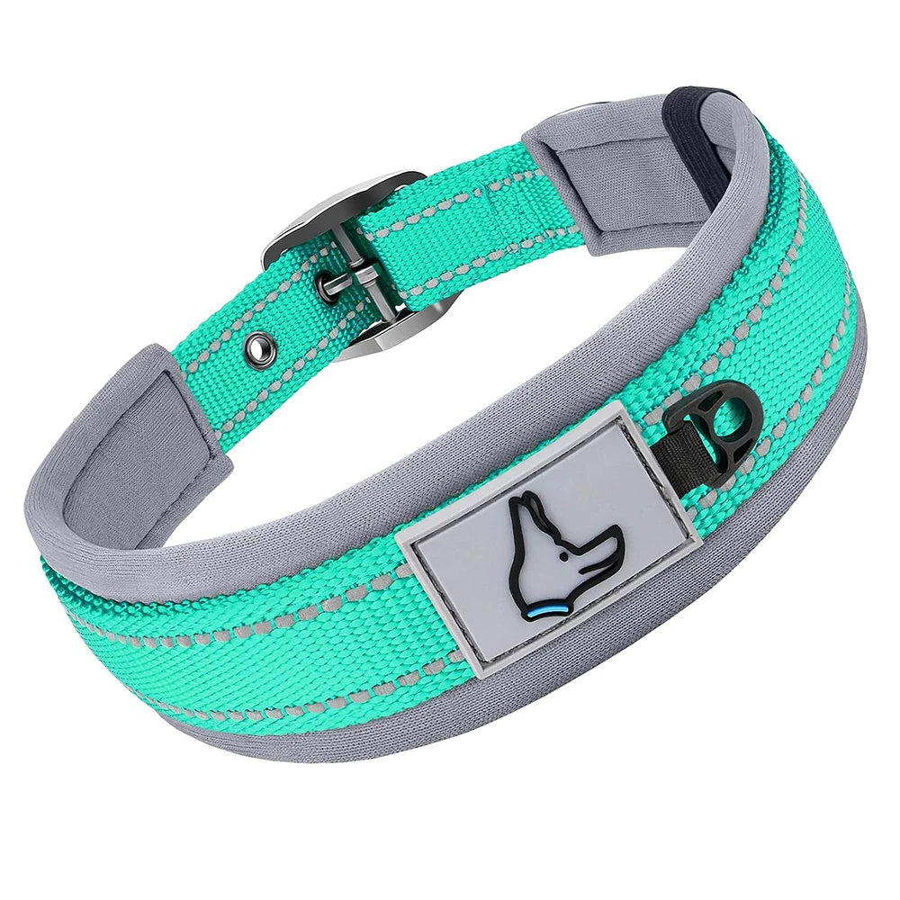 Reflective Padded Dog Collar – Soft, Adjustable & Heavy-Duty