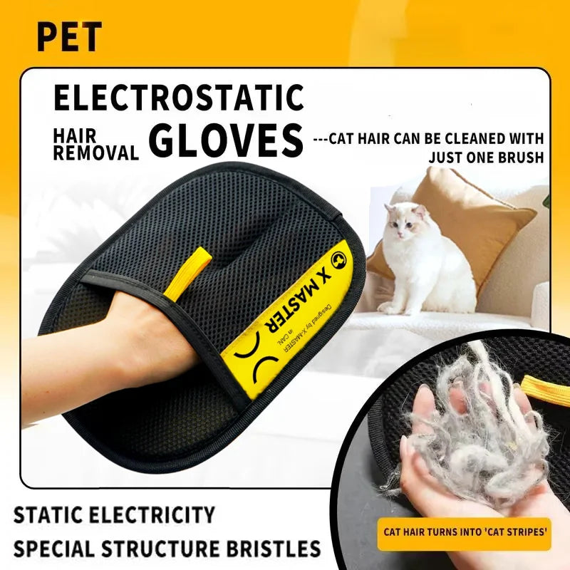 Title: 2-in-1 Pet Hair Remover Glove & Lint Brush – Reusable Grooming Tool for Cats & Dogs