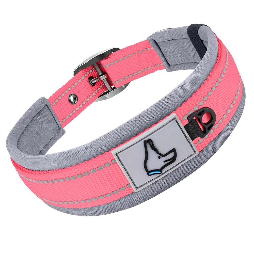 Reflective Padded Dog Collar – Soft, Adjustable & Heavy-Duty