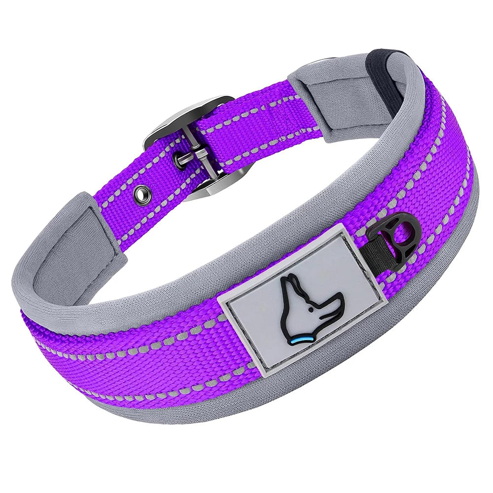 Reflective Padded Dog Collar – Soft, Adjustable & Heavy-Duty