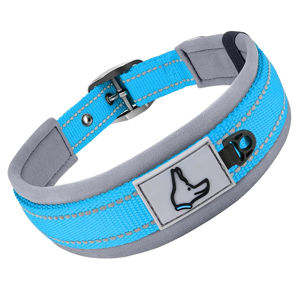 Reflective Padded Dog Collar – Soft, Adjustable & Heavy-Duty