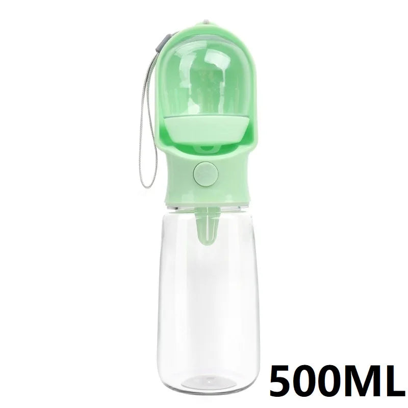 Portable Pet Water Bottle with Built-In Drinking Bowl – 320ML / 500ML