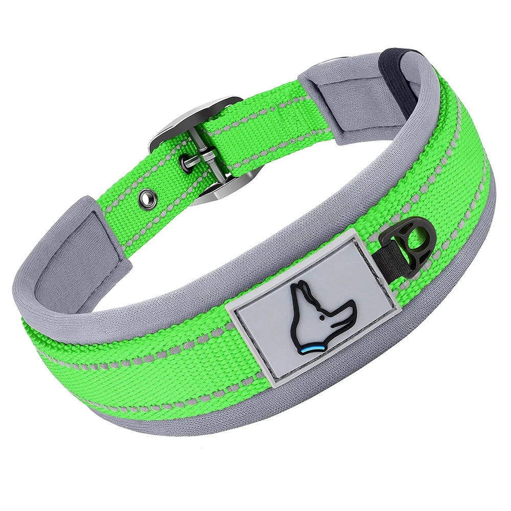 Reflective Padded Dog Collar – Soft, Adjustable & Heavy-Duty