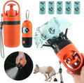 Portable Dog Poop Scooper Set with Bag Dispenser, Leash Clip & LED Light
