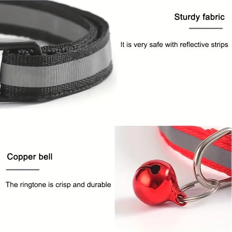 10-Pack Reflective Breakaway Cat Collars with Bells – Adjustable Safety Collar Set