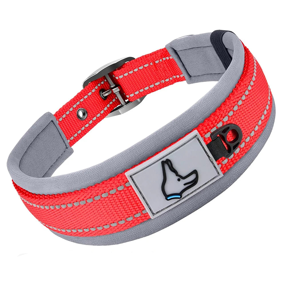 Reflective Padded Dog Collar – Soft, Adjustable & Heavy-Duty