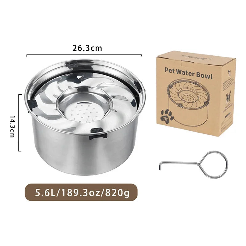 No-Spill Stainless Steel Pet Water Bowl – Anti-Splash & Non-Slip Design