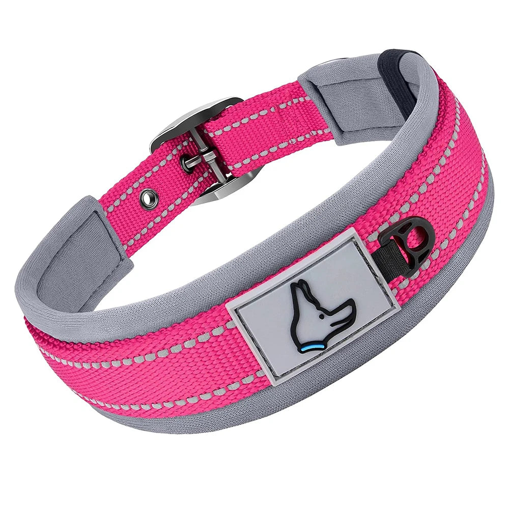 Reflective Padded Dog Collar – Soft, Adjustable & Heavy-Duty
