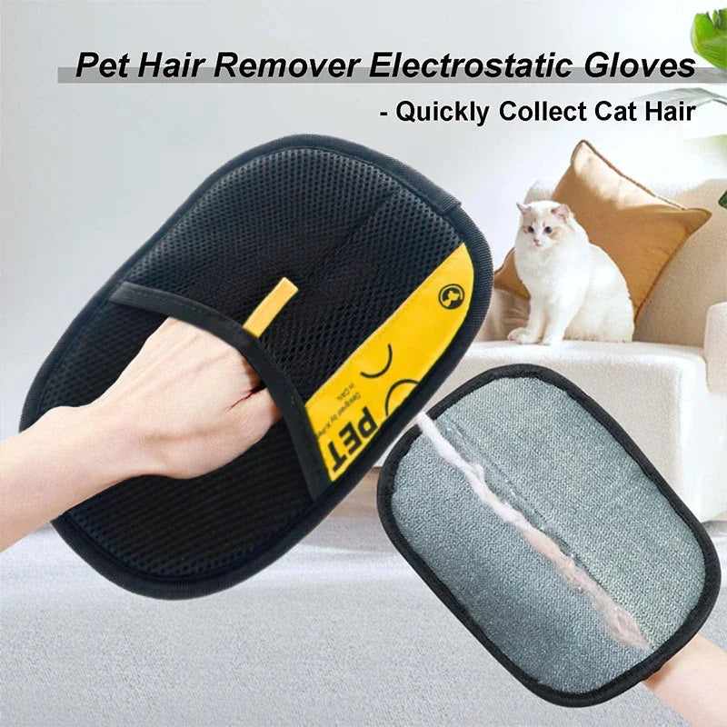 Title: 2-in-1 Pet Hair Remover Glove & Lint Brush – Reusable Grooming Tool for Cats & Dogs