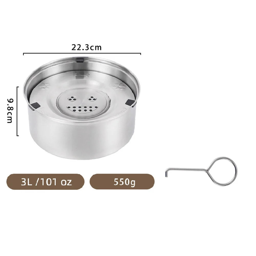 No-Spill Stainless Steel Pet Water Bowl – Anti-Splash & Non-Slip Design